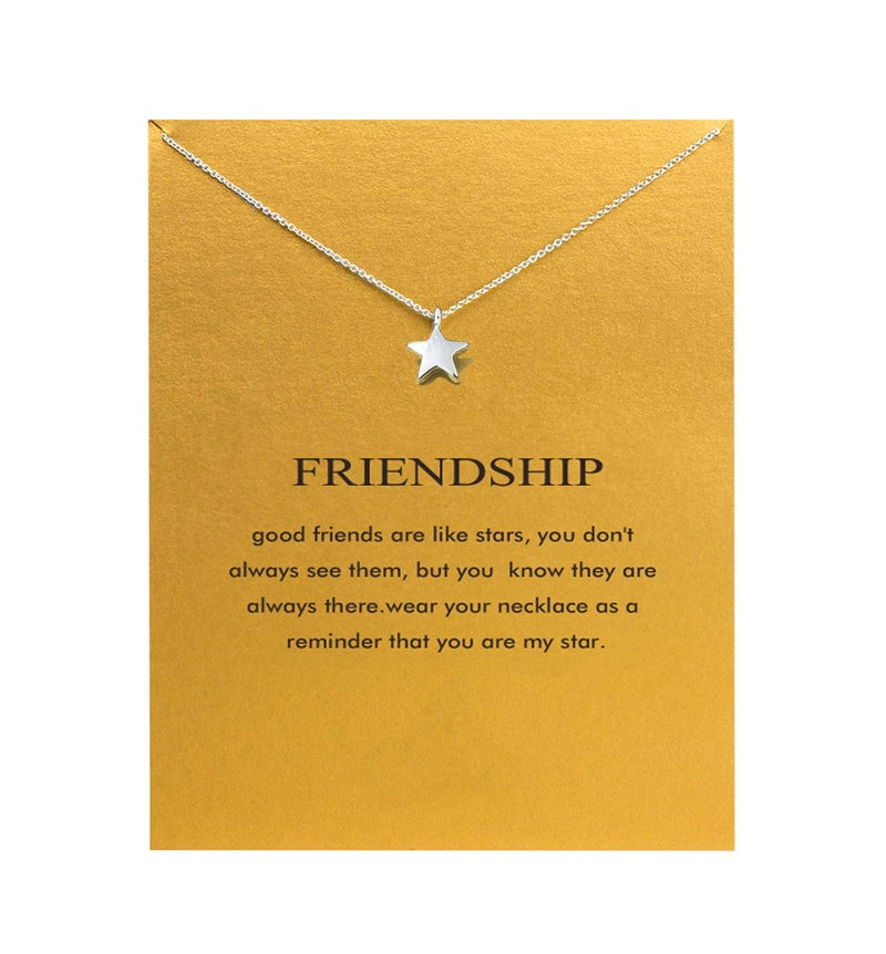 Baydurcan Hundred River Friendship Necklace Star Pendant Chain Necklace with Message Card Gift Card (Star 2s) - Image 1